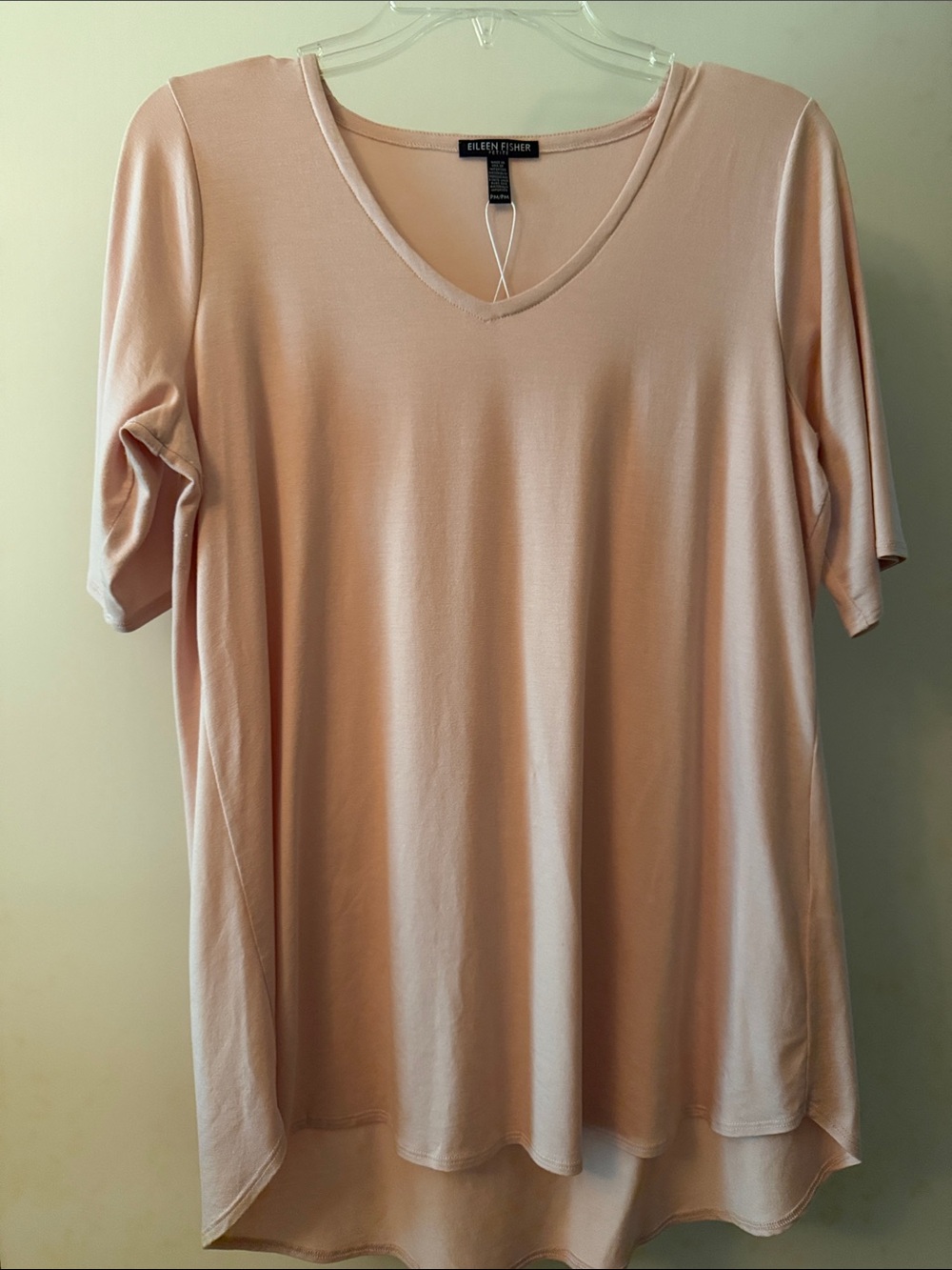 Eileen Fisher Soft Blush V-Neck Short Sleeve Tunic